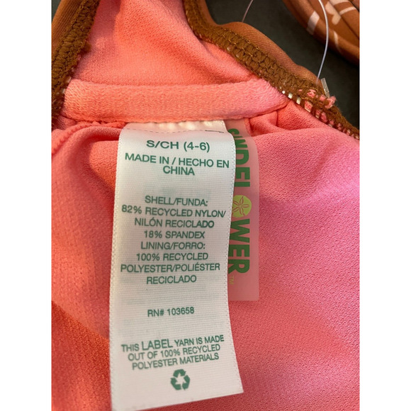 Sandflower Womens Cinched Bralette Bikini Swim Top Size Small 4-6 Brown NWT - Picture 8 of 10